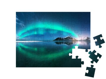 puzzleYOU Puzzle Nordlicht auf den Lofoten, Norwegen, 48 Puzzleteile, puzzleYOU-Kollektionen Nordlichter