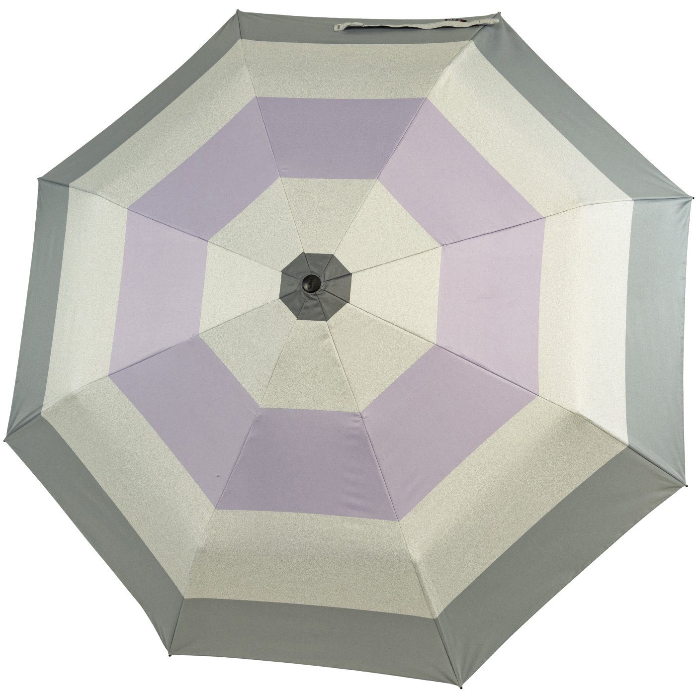Knirps® Taschenregenschirm A.200 40% zu bis UV-Schutz, mit Popy 95% Auf-Zu-Automatik, grau-lila Hitze-Schutz Damen-Taschenschirm lila
