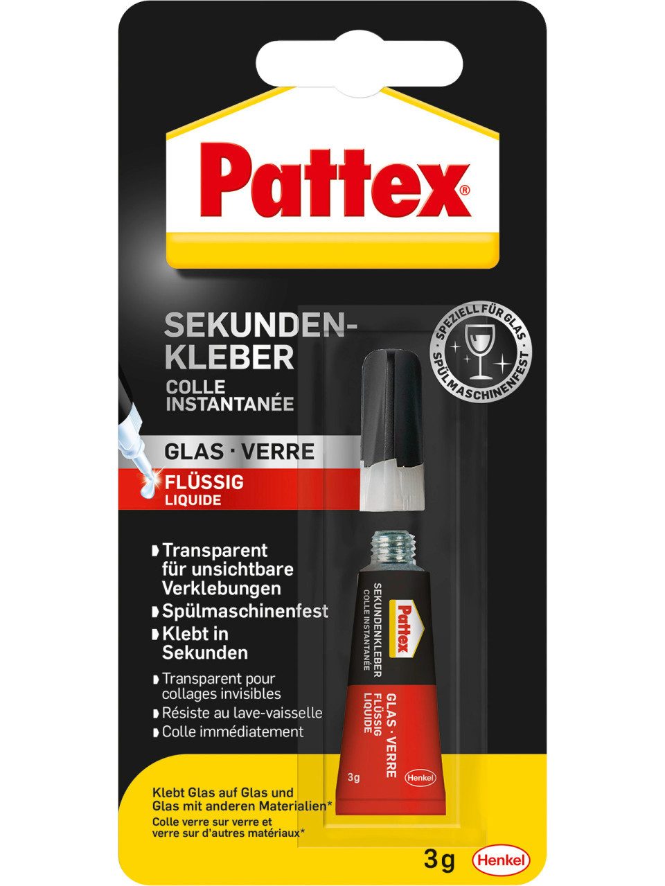 Pattex Ремесленный клей Pattex Sekundenkleber Glas Flüssig 3 g Tube