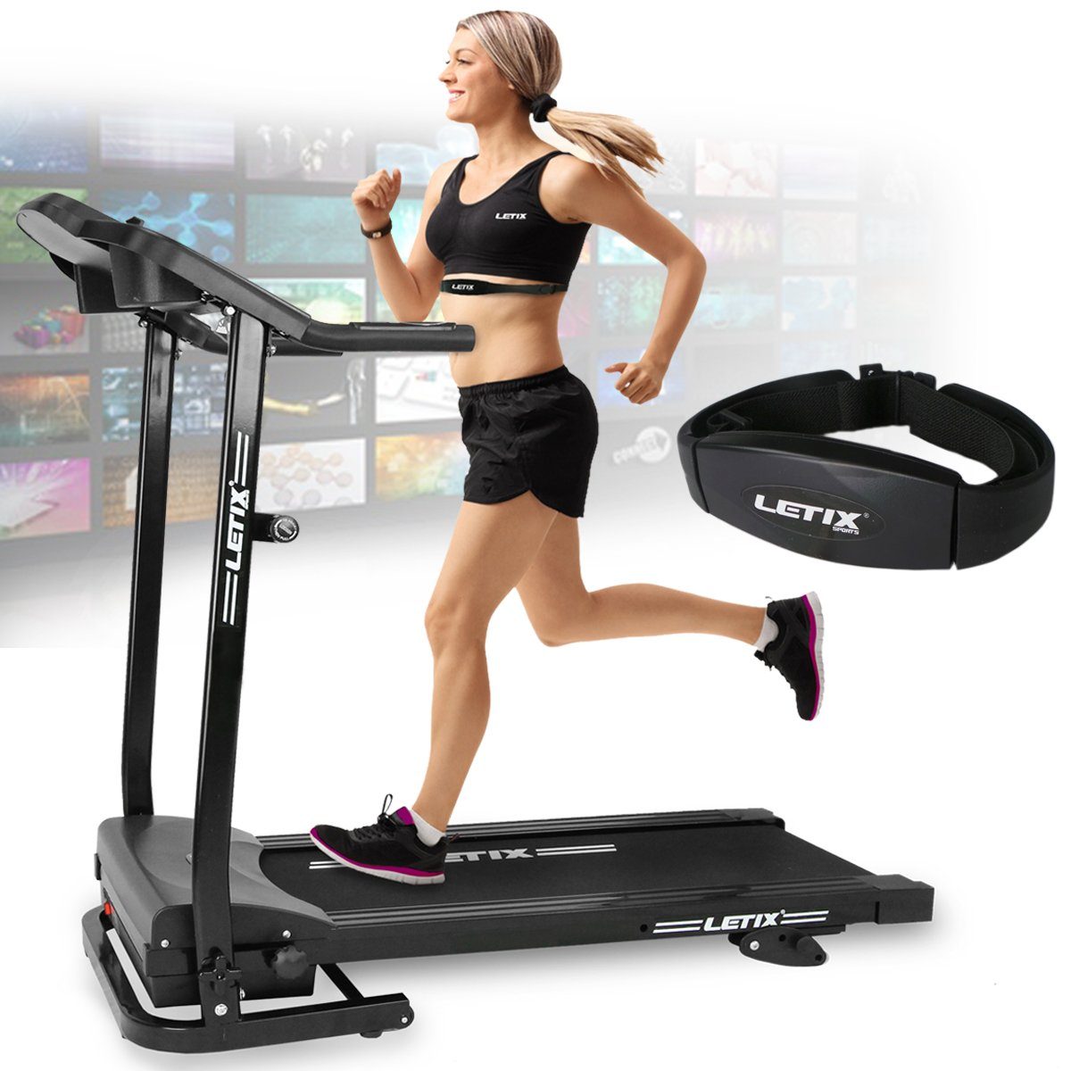 Laufband Fitnessgerät Speedrunner Heimtrainer elektrisch Fitness mit LCD Indoor 