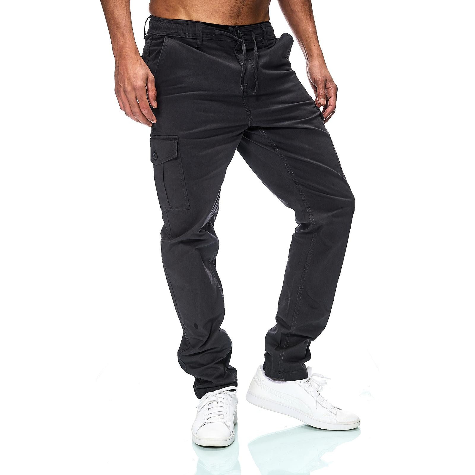 iKENNAS Cargohose Herren Jogger Cargo Chino Jeans Hose (Cargohose 7015) Anth S