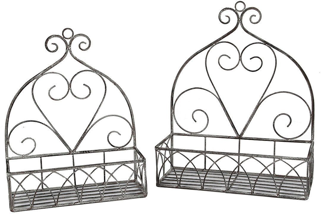 Ambiente Haus Wandregal Wandregal 2er Set eckig in grau, 1-tlg. günstig online kaufen