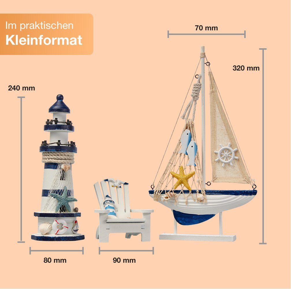 Badaccessoires-Sets Maritime Badezimmer Deko - Holz Decor Accessoires