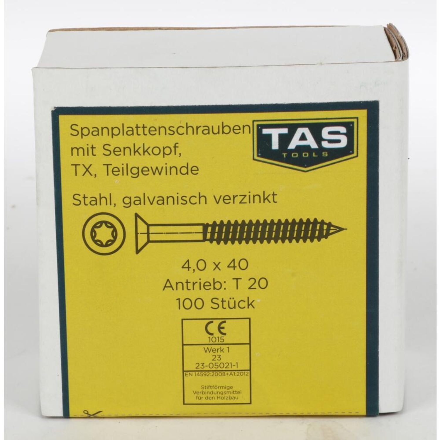Schraube 12x TAS Spanplattenschrauben 50 Stück 4x40mm TX Teilgewinde Senkkopf