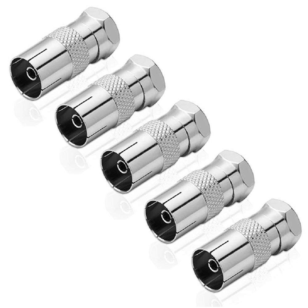 Adapter F-Stecker / IEC-Koax-Buchse (5 Stück) SAT-Kabel
