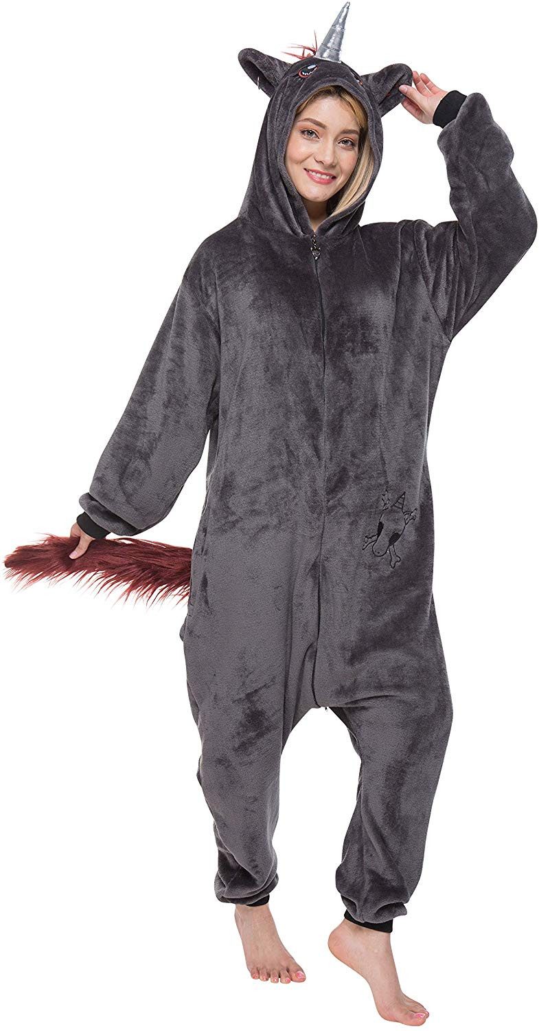 Corimori Partyanzug Erwachsenen Onesie, Jumpsuit, Jumpsuit, Pyjama, Fasching, Kigurumi, Tierkostüme, Punk Einhorn "Ruby"