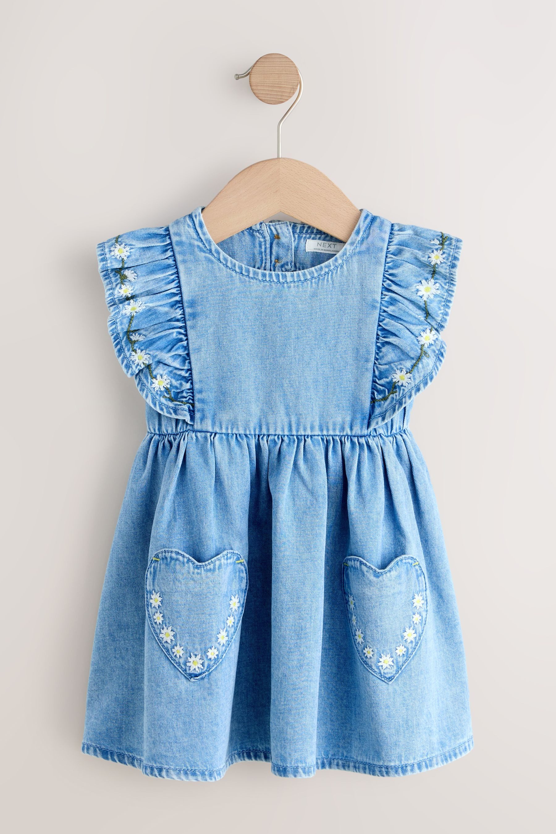 Next Jeanskleid Kleid mit Rüschenärmeln (1-tlg)
