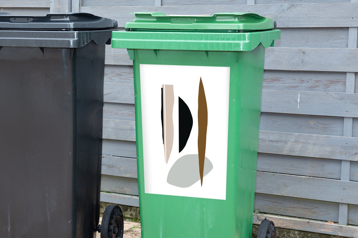 Abfalbehälter Abstrakt - Mülleimer-aufkleber, Container, Pastell Sticker, - (1 Mülltonne, Design St), MuchoWow Wandsticker