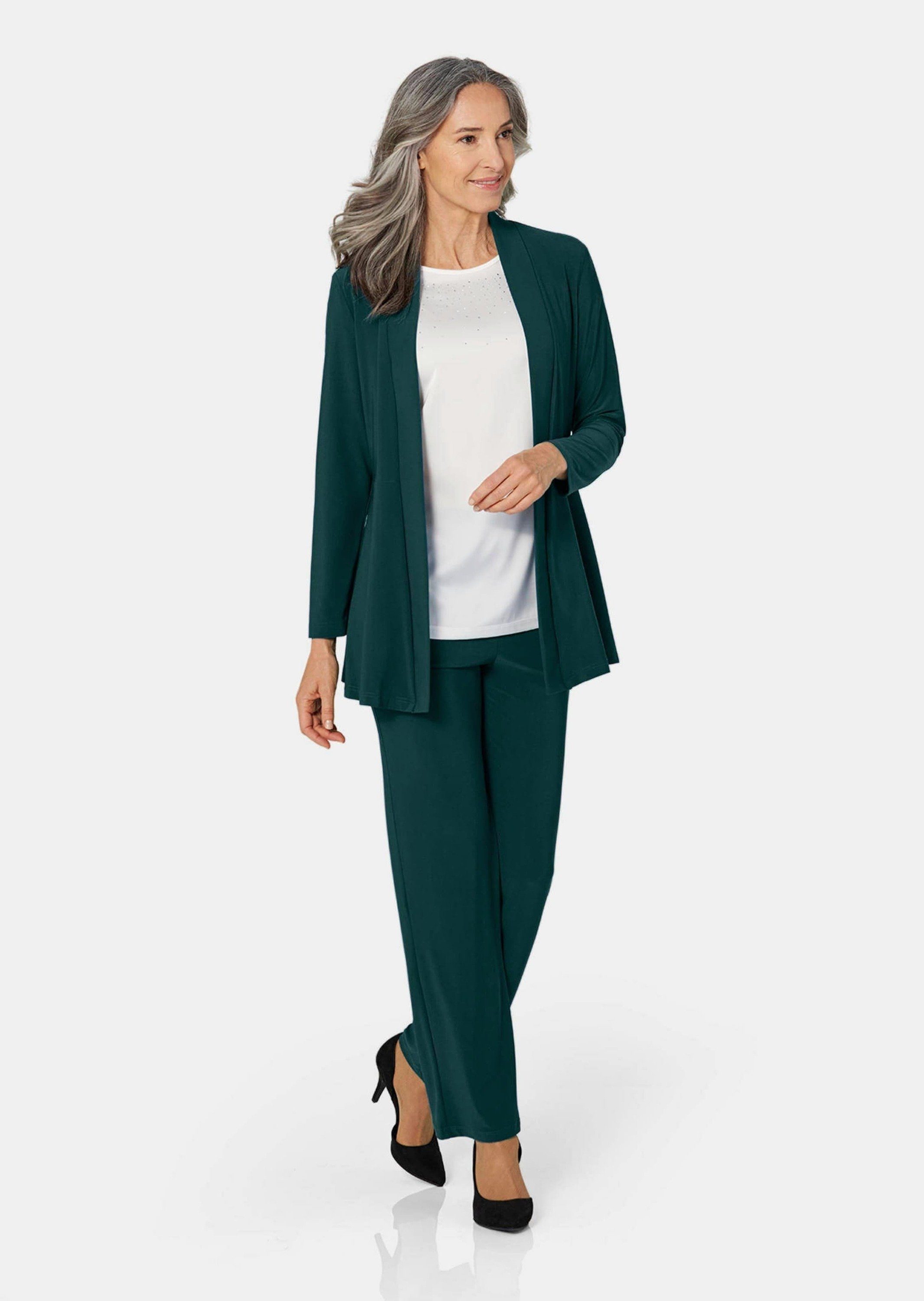GOLDNER Shirtjacke Kurzgröße: Weich fallende Jersey-Longjacke günstig online kaufen