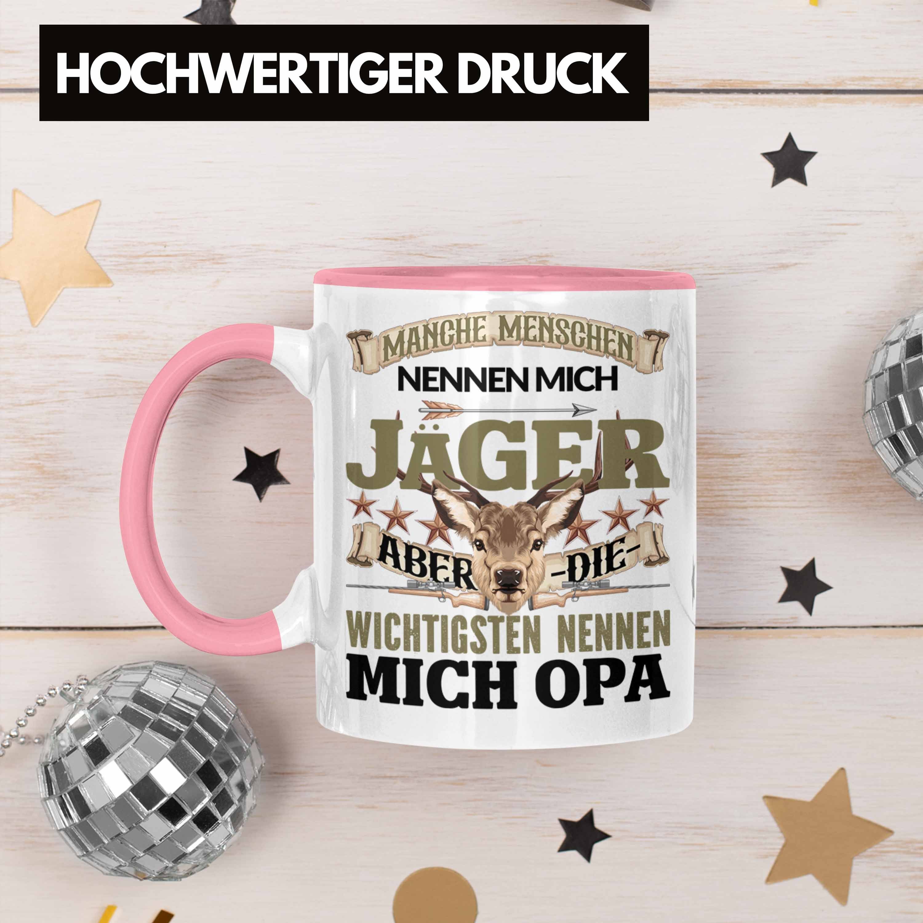 Opa Jäger Jagd Tasse Trendation Tasse Geschenkidee Rosa für Opa Vatert besten Jäger Geschenk