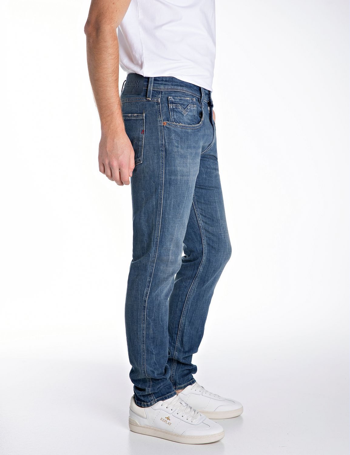 Replay Slim-fit-Jeans ANBASS mit Washed-Optik
