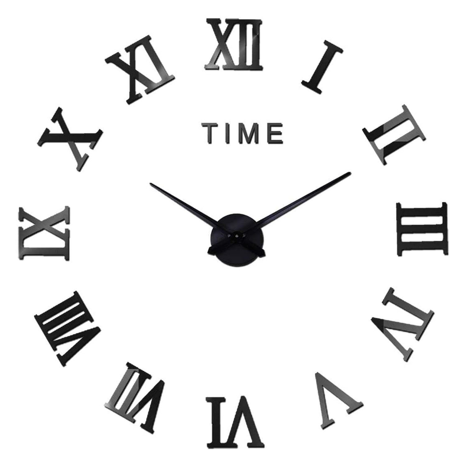 zggzerg Wanduhr Rahmenlose 3D DIY Wanduhr XXL Stumm Spiegel Aufkleber Home günstig online kaufen