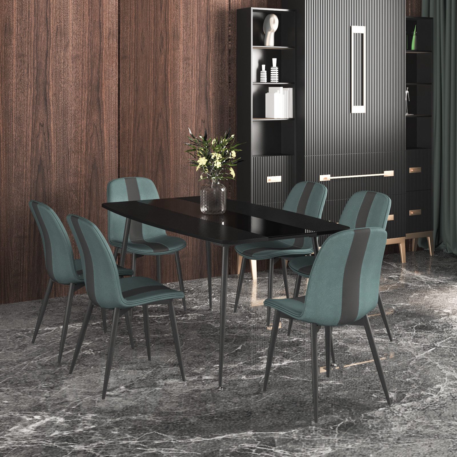 Mondeer Esstisch Esszimmertisch, Glastischplatte Verstellbare Metallbeine, günstig online kaufen