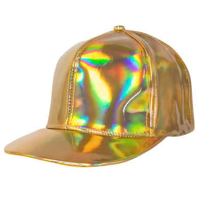 Boland Kostüm Baseball Cap Holo Gold, Schirmmütze mit holografisch schimmernder Oberfläche