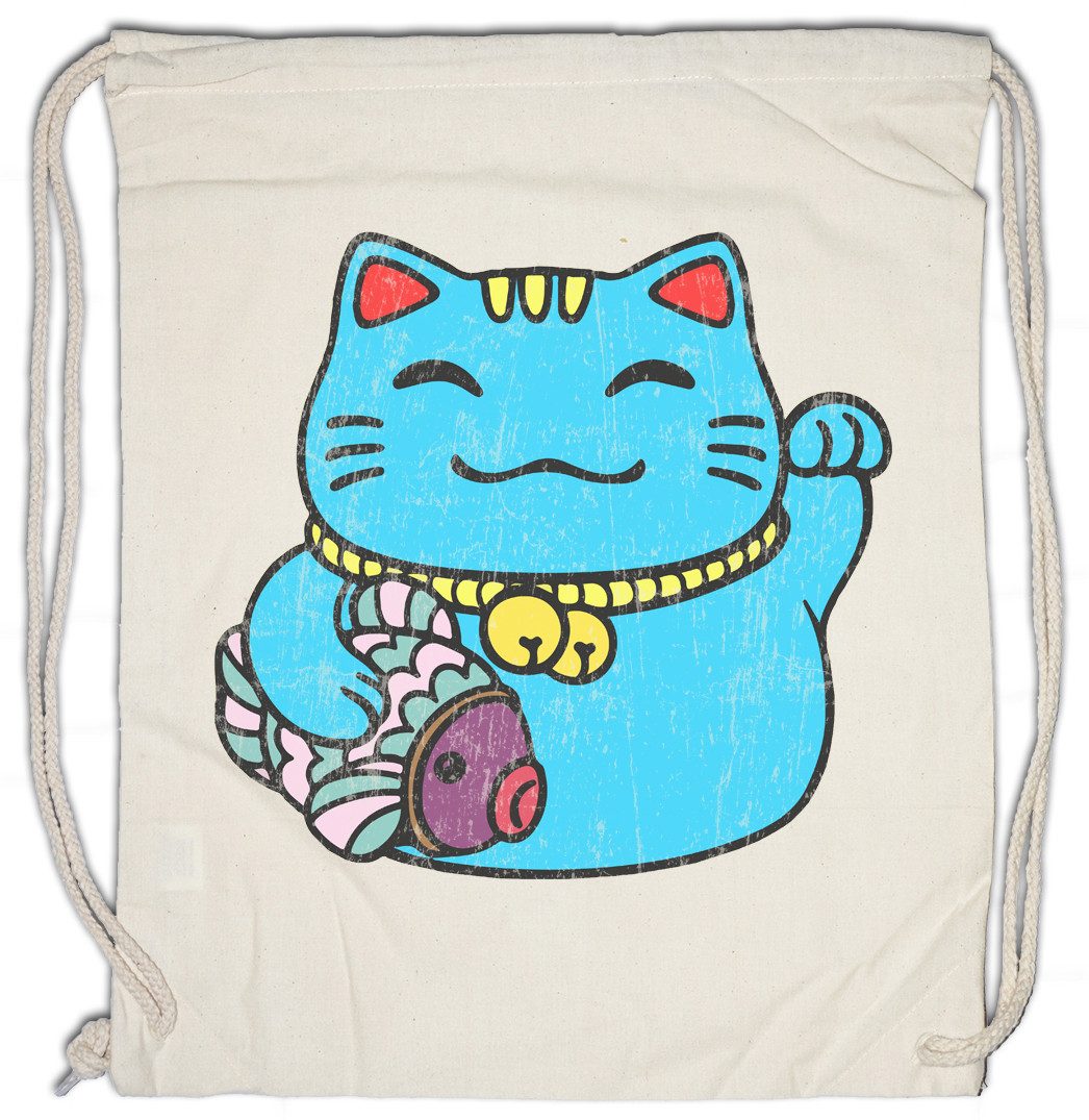 Turnbeutel Maneki Neko III Turnbeutel Winkekatze Maneki-neko Manekineko Winkende