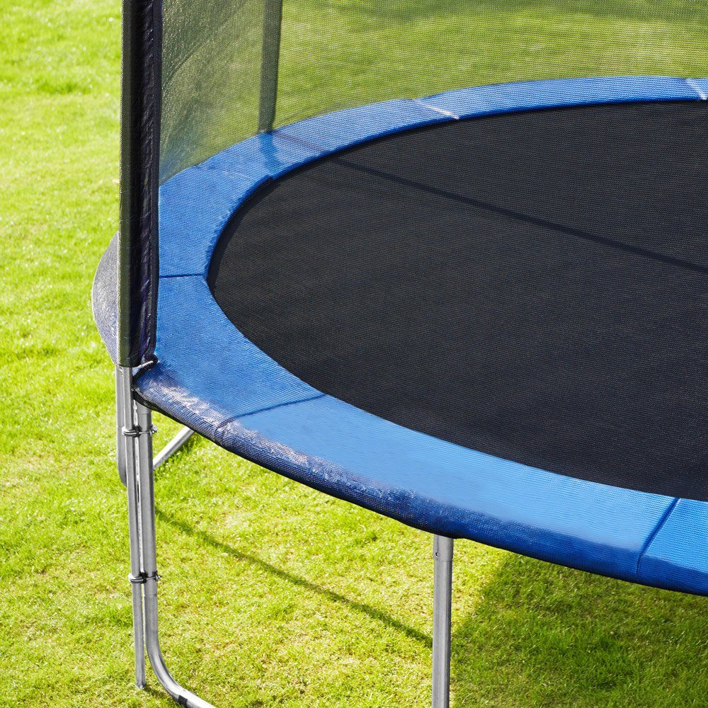 Sicherheitsnetz, inkl. Randabdeckung monzana Kindertrampolin Ø cm GS Leiter, Gartentrampolin, zertifiziert & SÜD Gartentrampolin - Komplettset TÜV 427 Zubehör