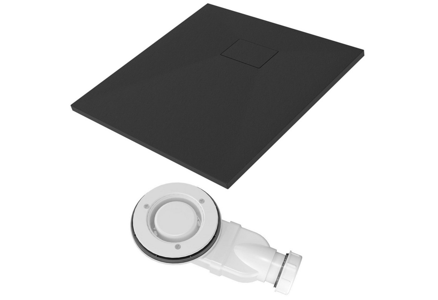 Thumbnail - AQUALAVOS Duschwanne 120x90 cm Duschwanne mit Ø 90 mm Ablaufgarnitur Flach Duschtasse, Sheet-Molding-Compound(SMC), Weiß...