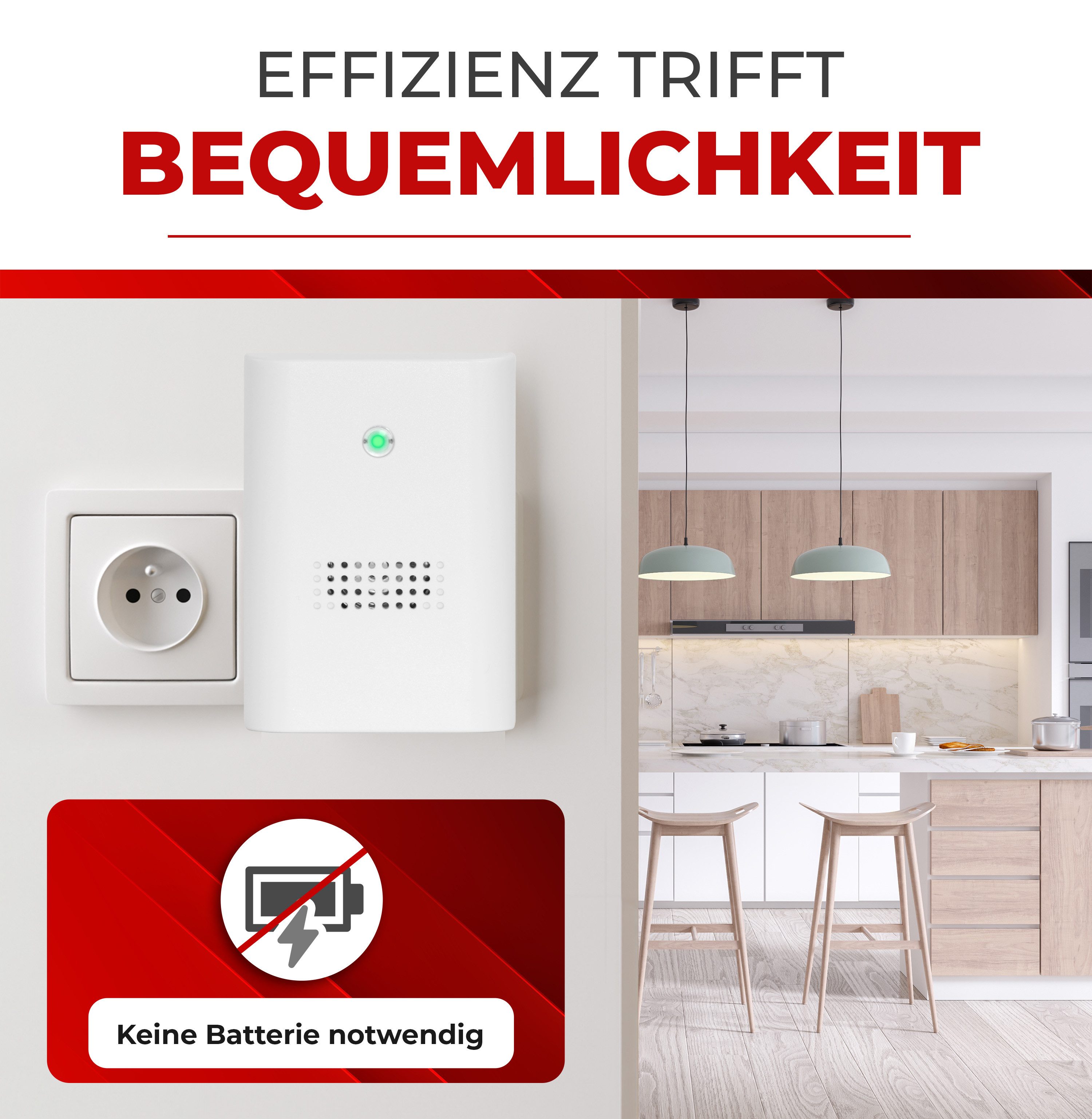 Heidemann Steckdosen-Türgong Heidemann Funkgong-Set HX Plug-in, weiß (2-tlg) HX®-kompatibel, steckdosenbetrieben, 8 Melodien einstellbar