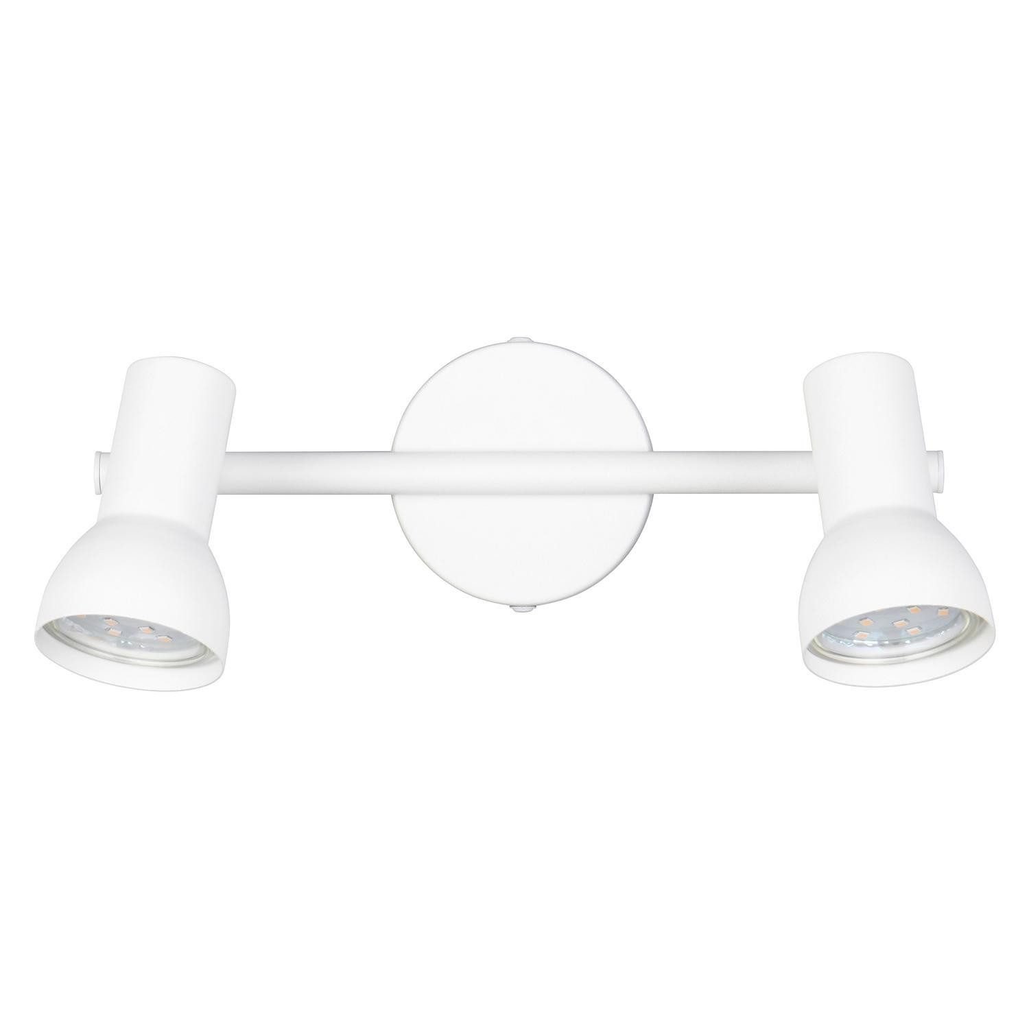 Reality Leuchten Deckenstrahler CANTAR, 2-flammig, Weiß, Metall, ohne Leuchtmittel, verstellbare Lampenschirme, B 25,5 x H 15,5 x T 8 cm