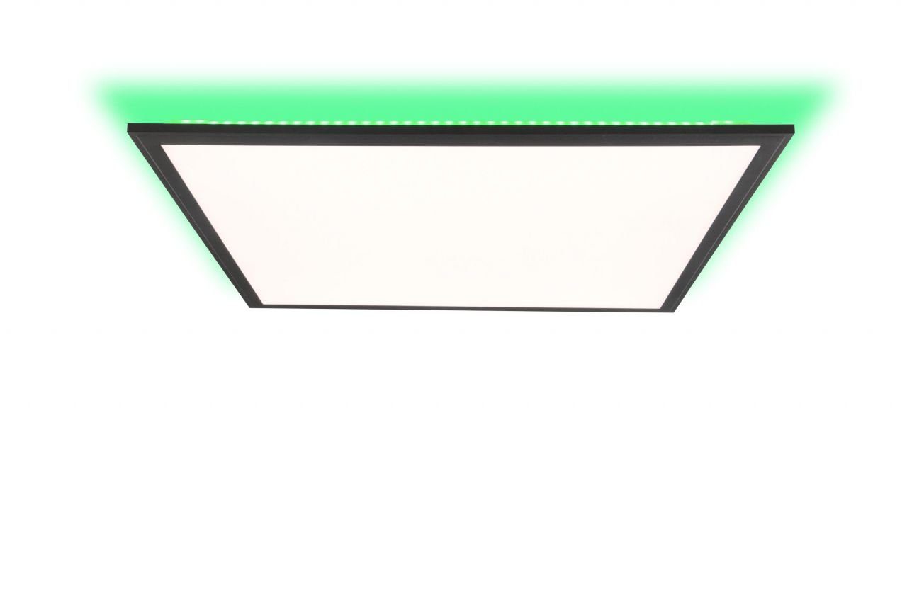 Brilliant Deckenleuchte Allie, Lampe, Allie schwarz, Deckenaufbau-Paneel sand 60x60cm Metall/Kuns 2700-6500K, LED