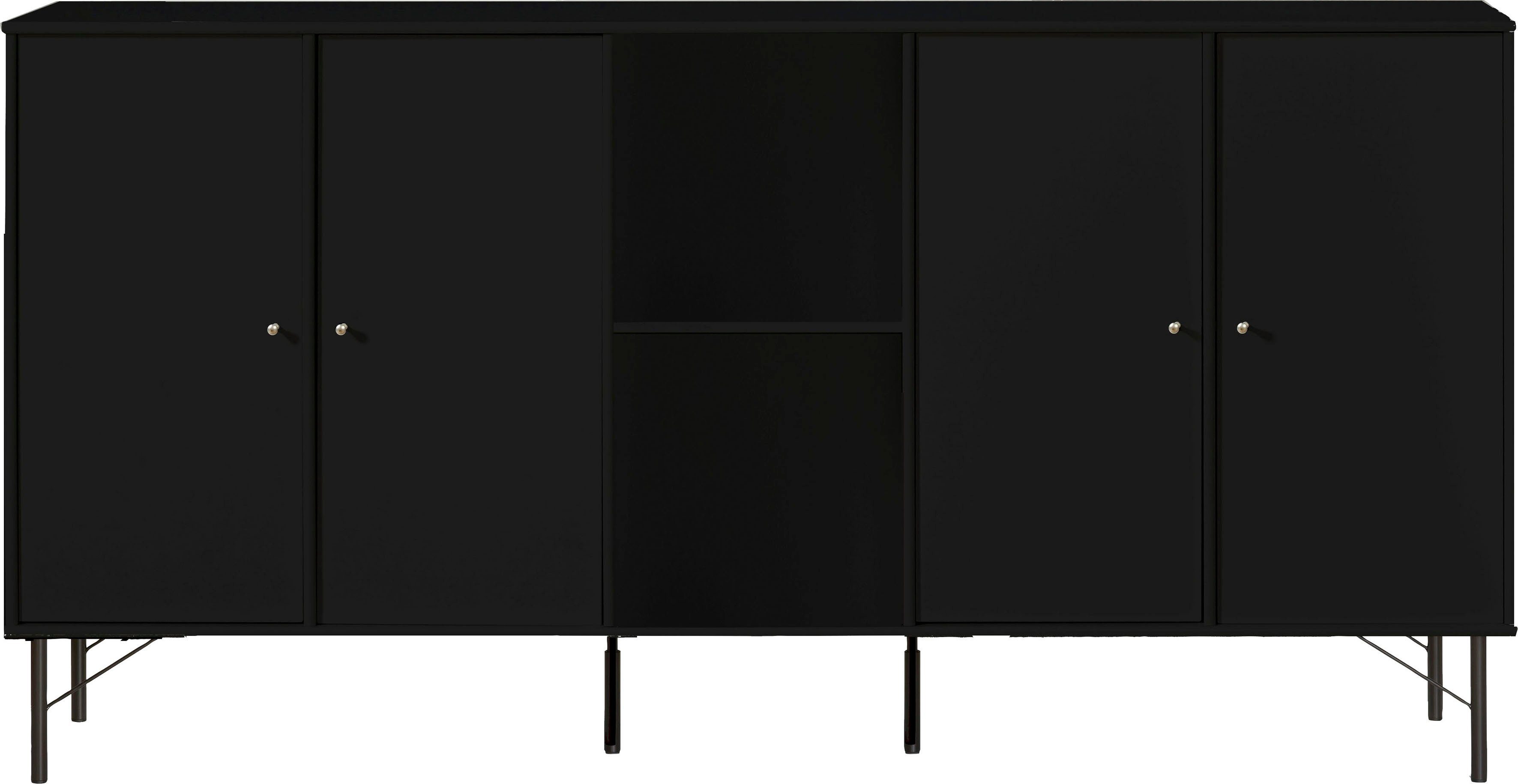 Hammel Furniture und cm Breite: Füße, mit Sideboard 169,8 vier Kubus, Türen Metall Mistral