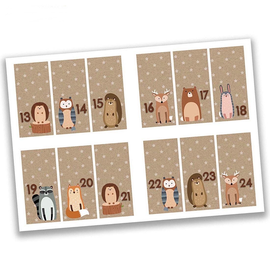 PAPIERDRACHEN DIY-Adventskalender 24 Zahlenaufkleber - Papier selbstklebend (24-tlg)
