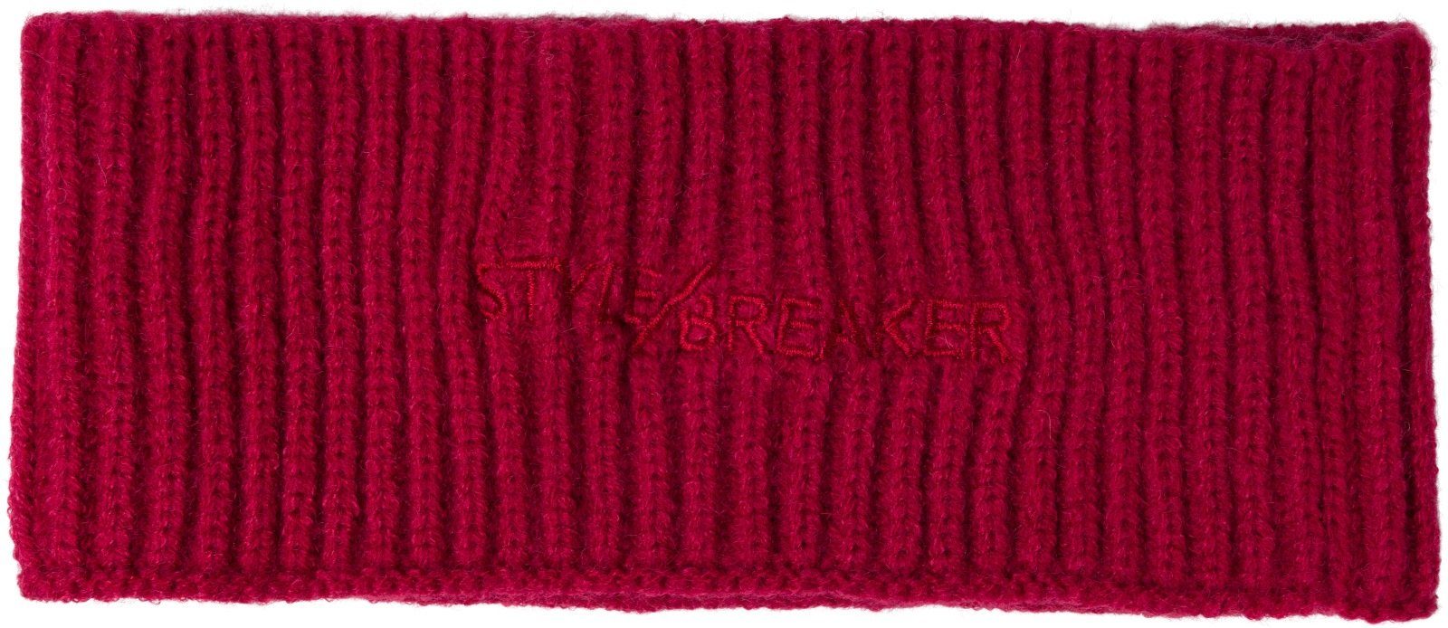styleBREAKER Stirnband (1-St) Strick Stirnband Bordeaux-Rot Rippenmuster