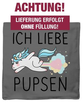 Kissenbezüge Ich liebe pupsen Einhorn - Furtz Lustig Pups Geschenk Fürze, Shirtracer (1 Stück), Deko-Kissen mit Spruch