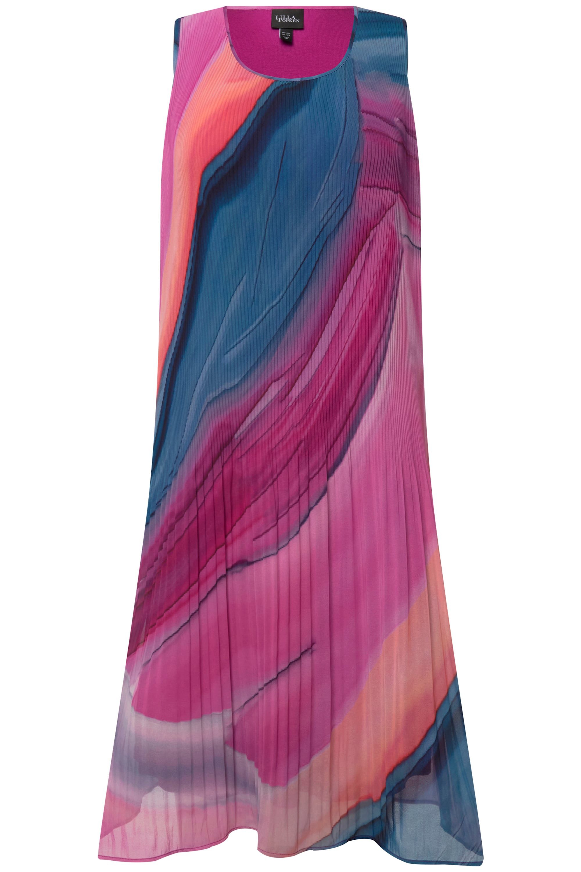 Ulla Popken Midikleid Plissee-Minikleid Farbverlauf A-Linie günstig online kaufen