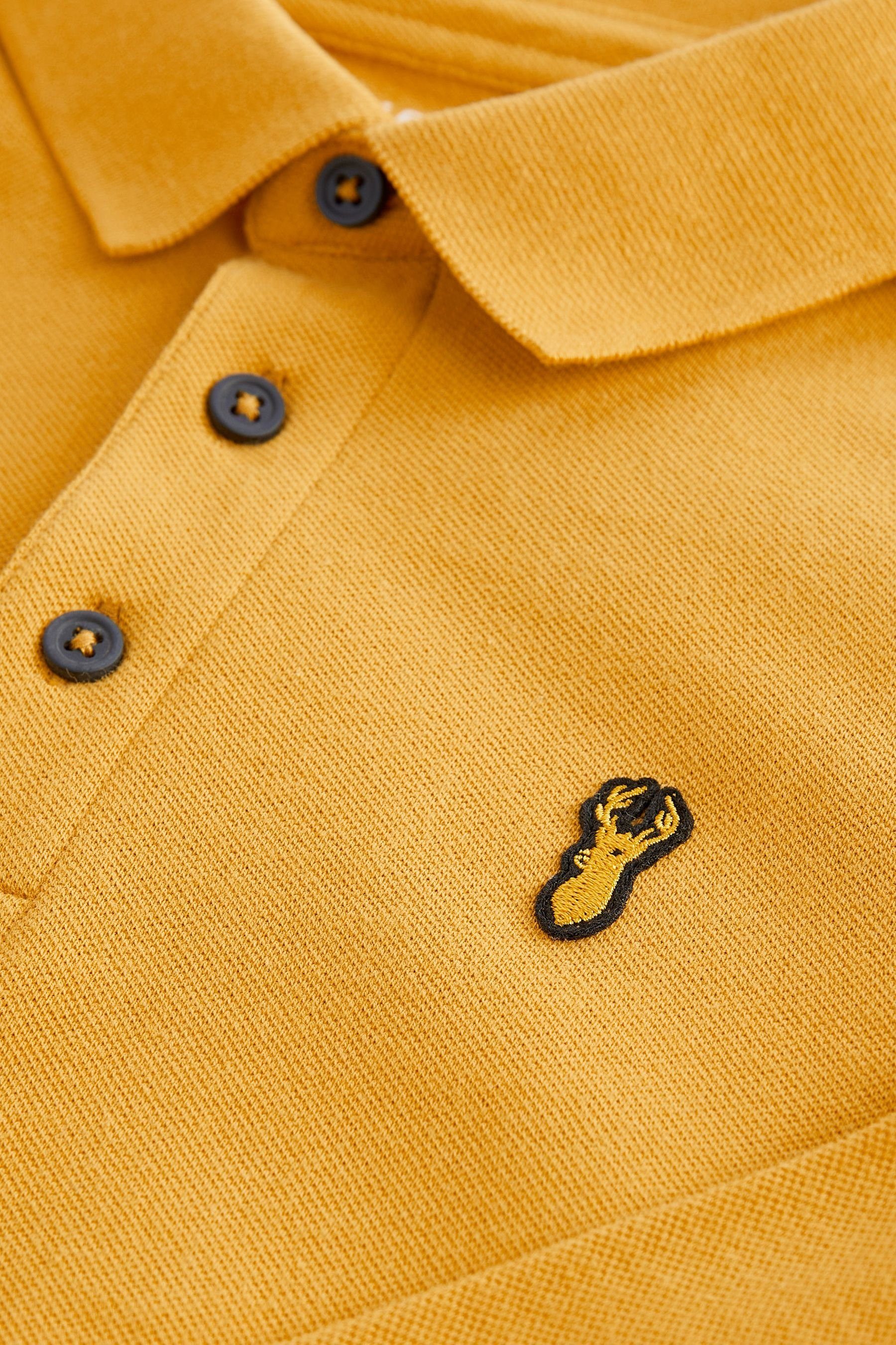 Langarm-Poloshirt Next Polo-Shirt Langärmeliges (1-tlg) Yellow Ochre