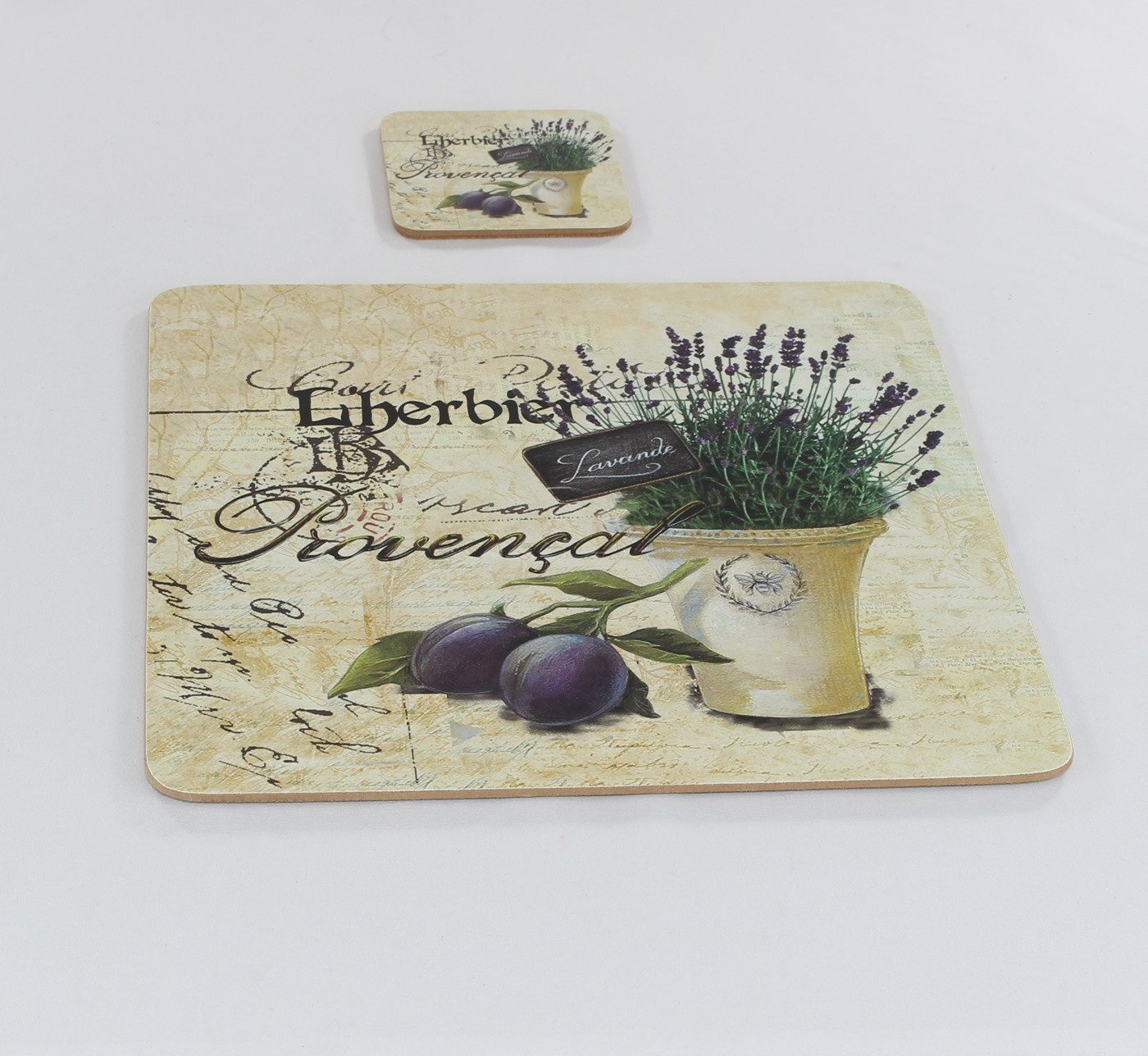 JS GartenDeko Platzset Tischset Kork 8-teilig Lavendelmotiv Provence Platzsets 4 Personen