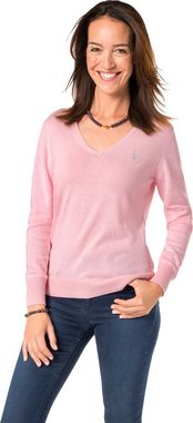 U.S. Polo Assn V-Ausschnitt-Pullover aus weichem Baumwollmix-Strick und leicht tailliert