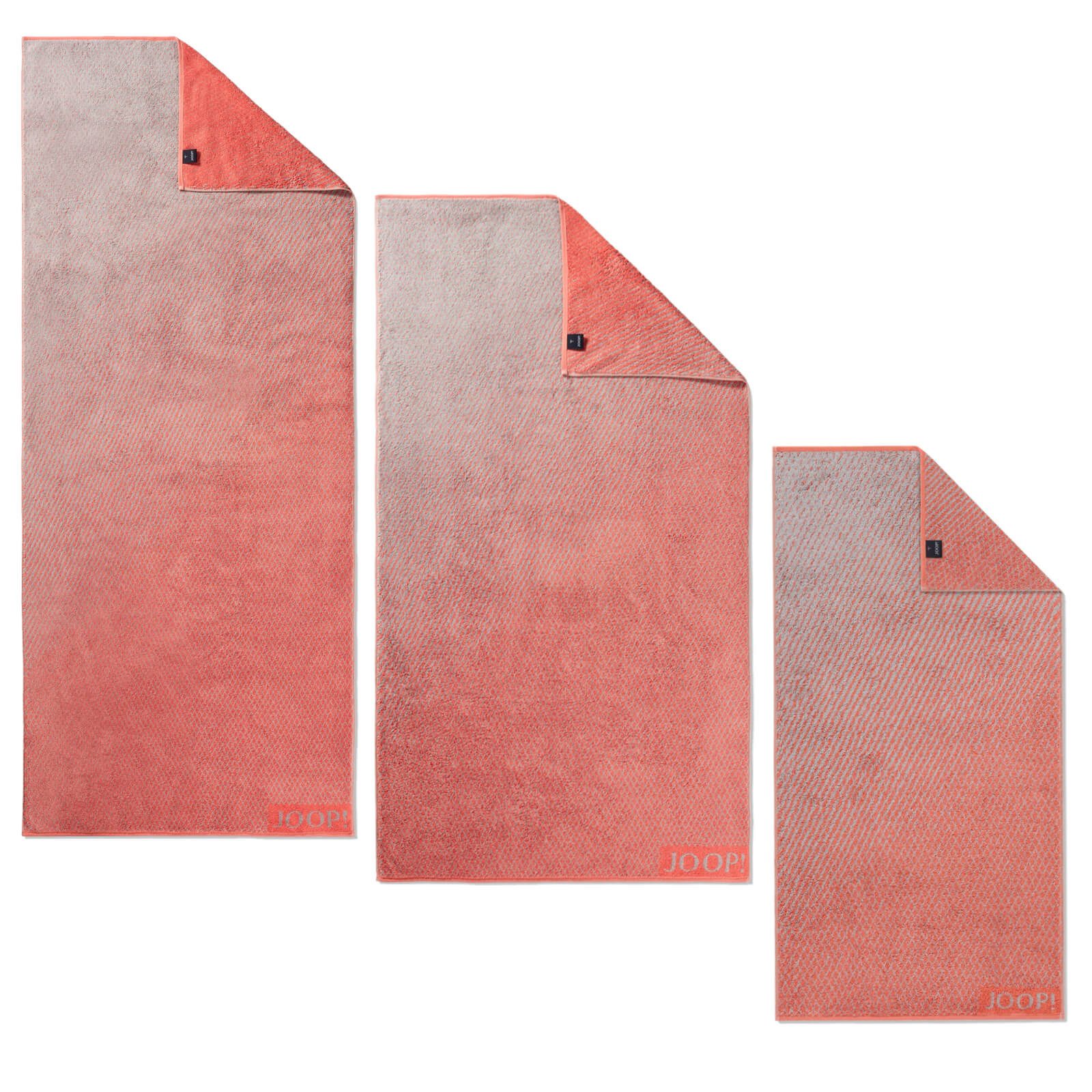 JOOP! Duschtuch Duschtuch Diamond Pattern Coral 1667 22, Walkfrottier (1-St), Rauten, Diamanten