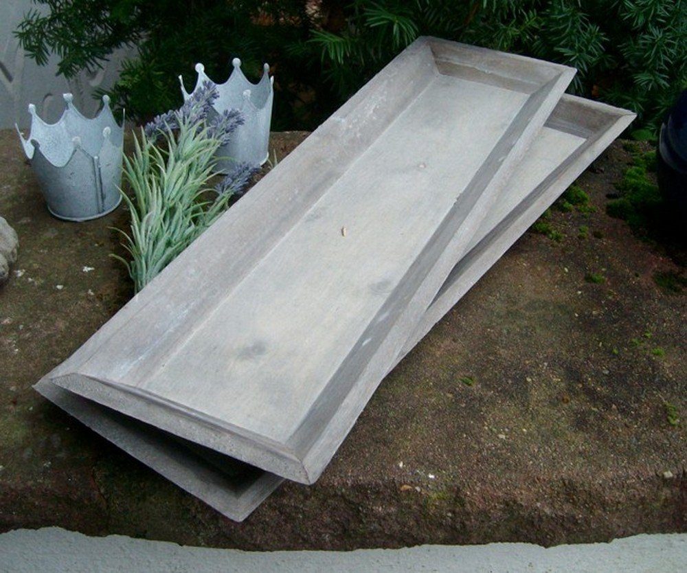 Deko-Impression Dekotablett Dekoratives (2 x Tablett-Set, St) Holz, grau-braun-beige cm Stück) (2 55 16