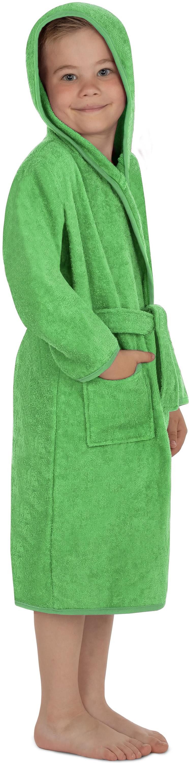 normani Kinderbademantel Frottee Kinderbademantel aus Bio-Baumwolle, Bio-Baumwolle, Kapuze, Bindegürtel, Kapuzenbademantel für Kids