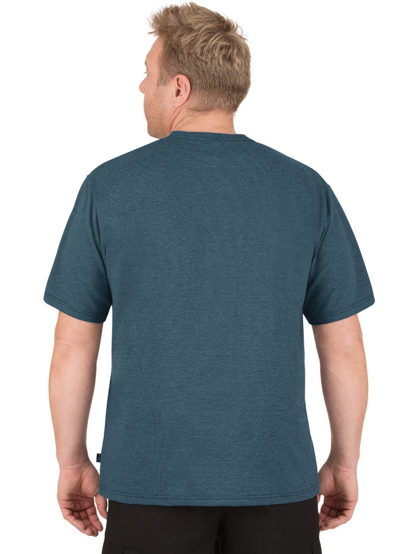 in Trigema T-Shirt TRIGEMA Piqué-Qualität jeans-melange T-Shirt