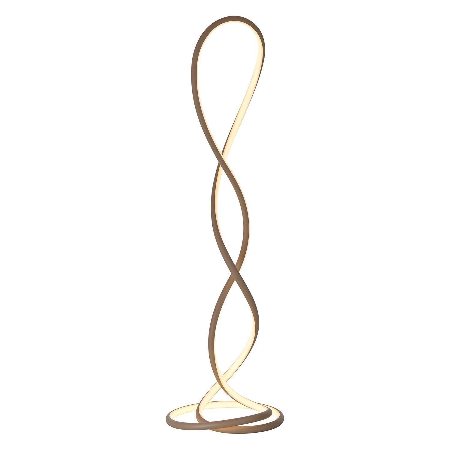 Paul Neuhaus LED Stehlampe TWIST, Sandfarben, Aluminium, mit Schnurschalter, Dimmfunktion, LED fest integriert, Extra-Warmweiß, Ø 41 x H 143 cm