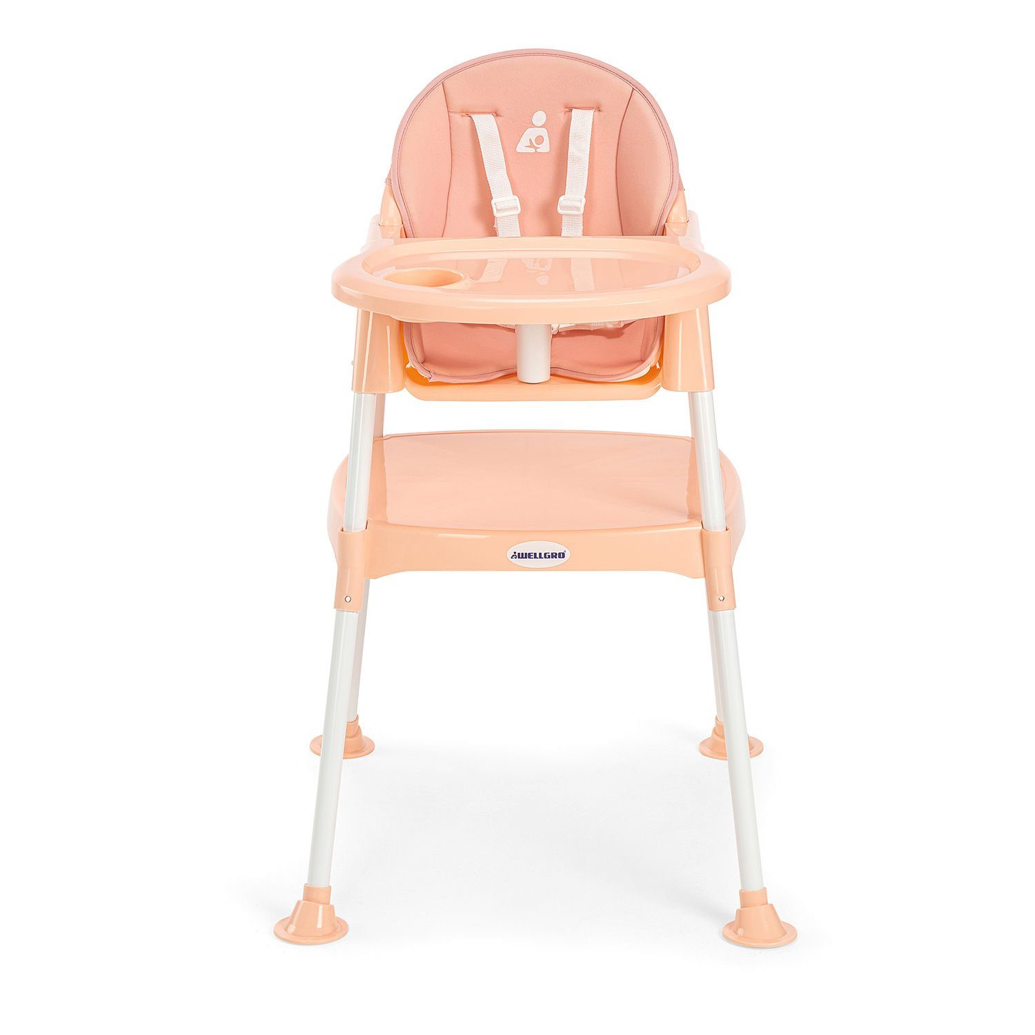 Skye Decor Kinderstuhl, mit Tablett und Sitzkissen, Kunststoff, lachsfarben