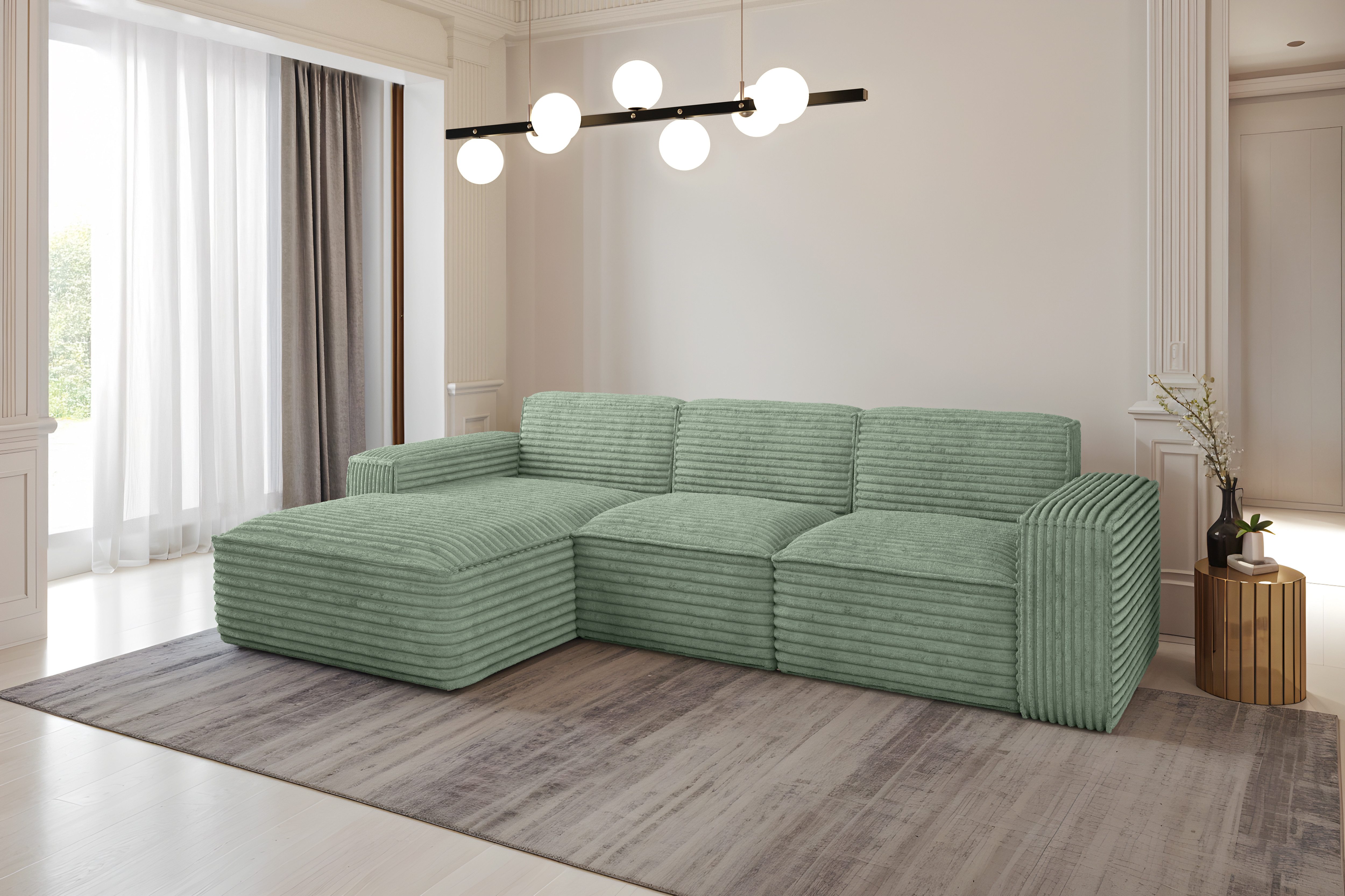 Kaiser Möbel Ecksofa Eckcouch SIENA L-Form, Stoff Poso/Salvador/Maloy/Artico/Velo, Einzelsofa, Bequem, originelles Design, praktisch, viele Farben