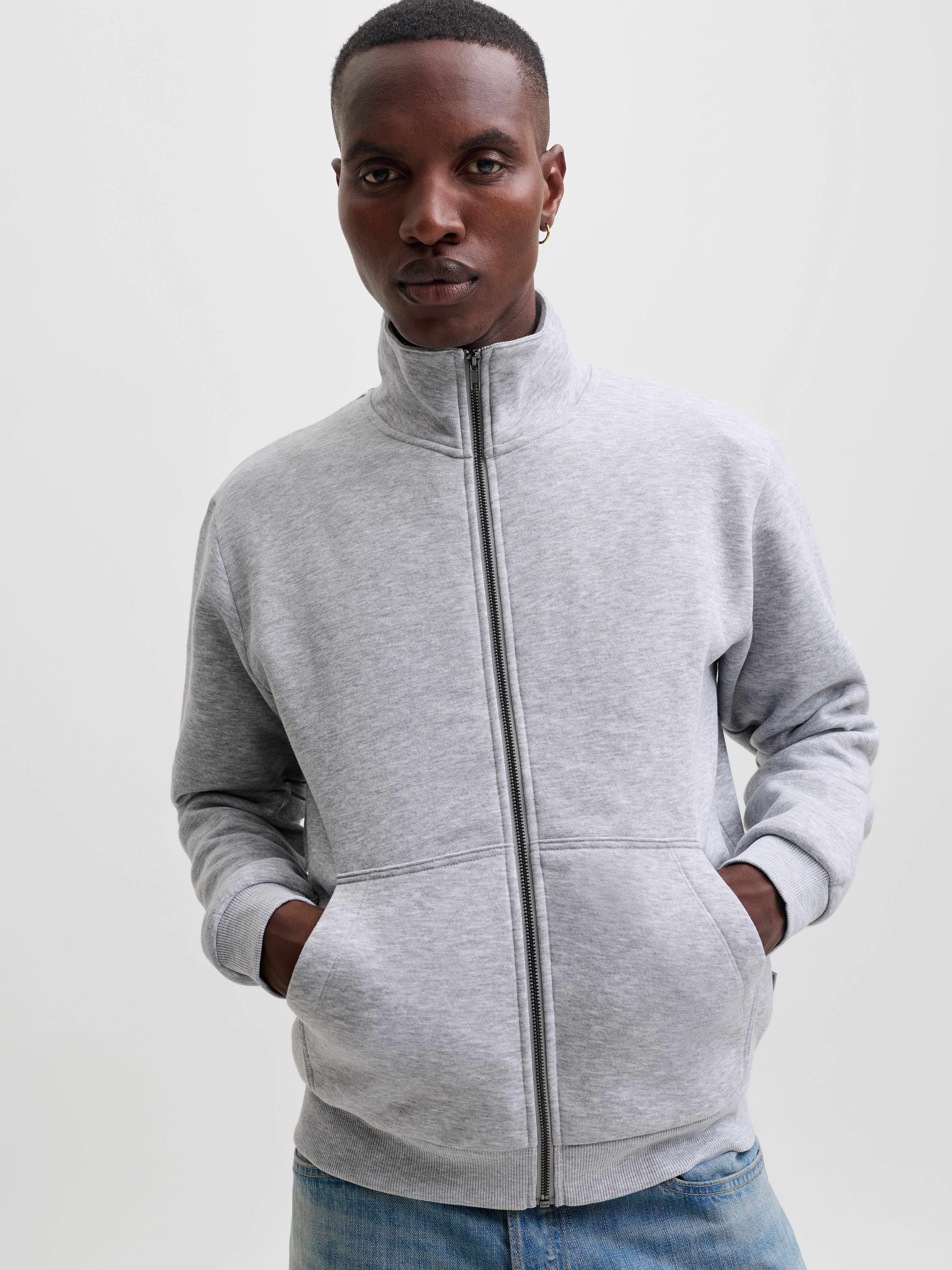Jack & Jones Sweatjacke JJEBRADLEY SWEAT ZIP HN NOOS Materialmix, regular fit – Bild 2 von 5