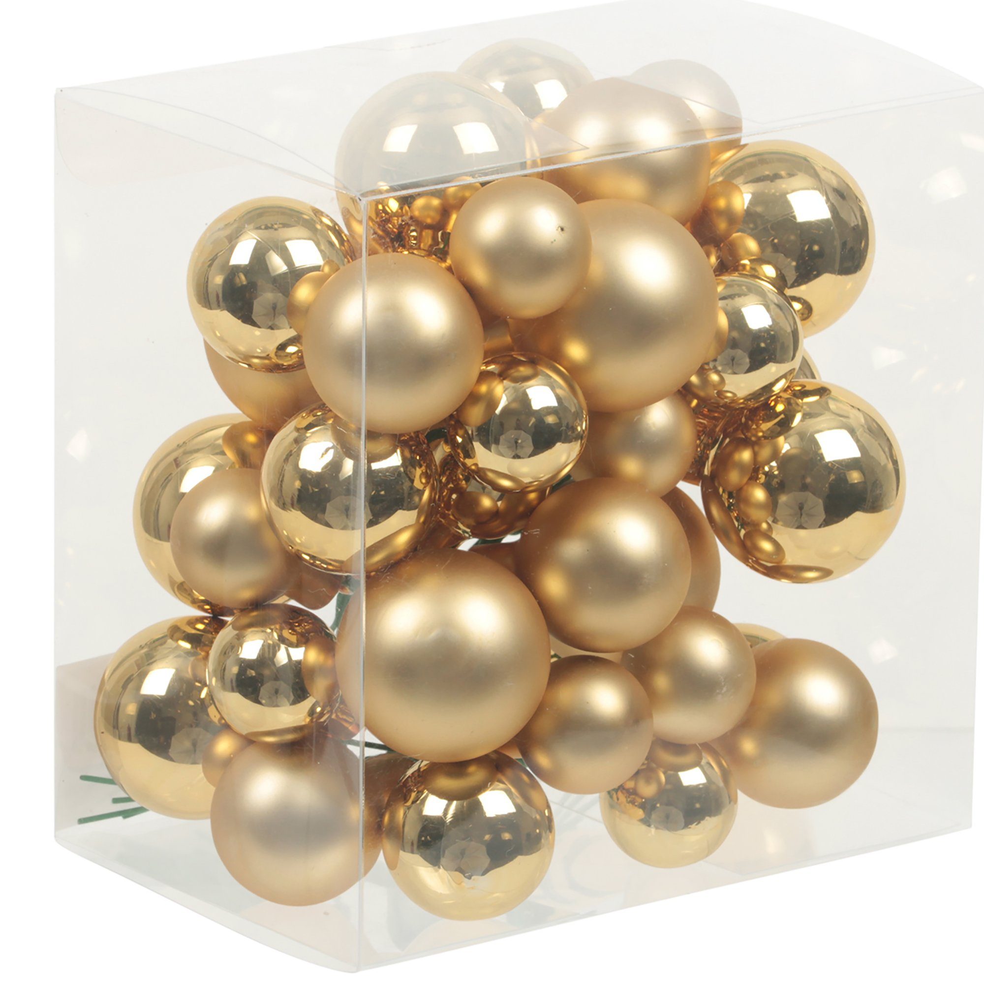 Annastore Weihnachtsbaumkugel 115629 - Bündel aus Glaskugeln an Draht - Spiegelbeeren, Weihnachtsdeko, Baumkugeln an Draht