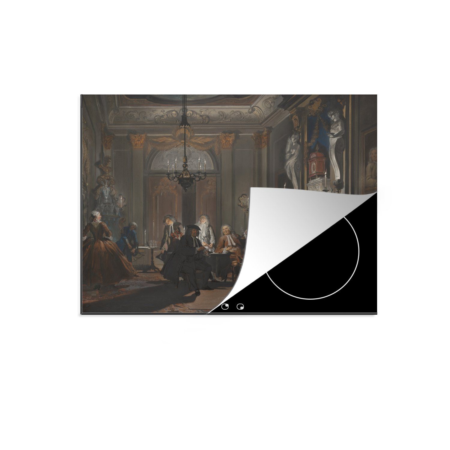 MuchoWow Herdblende-/Abdeckplatte Niemand sprach - Gemälde von Cornelis Troost, Vinyl, (1 tlg), 71x52 cm, Induktionskochfeld Schutz für die küche, Ceranfeldabdeckung