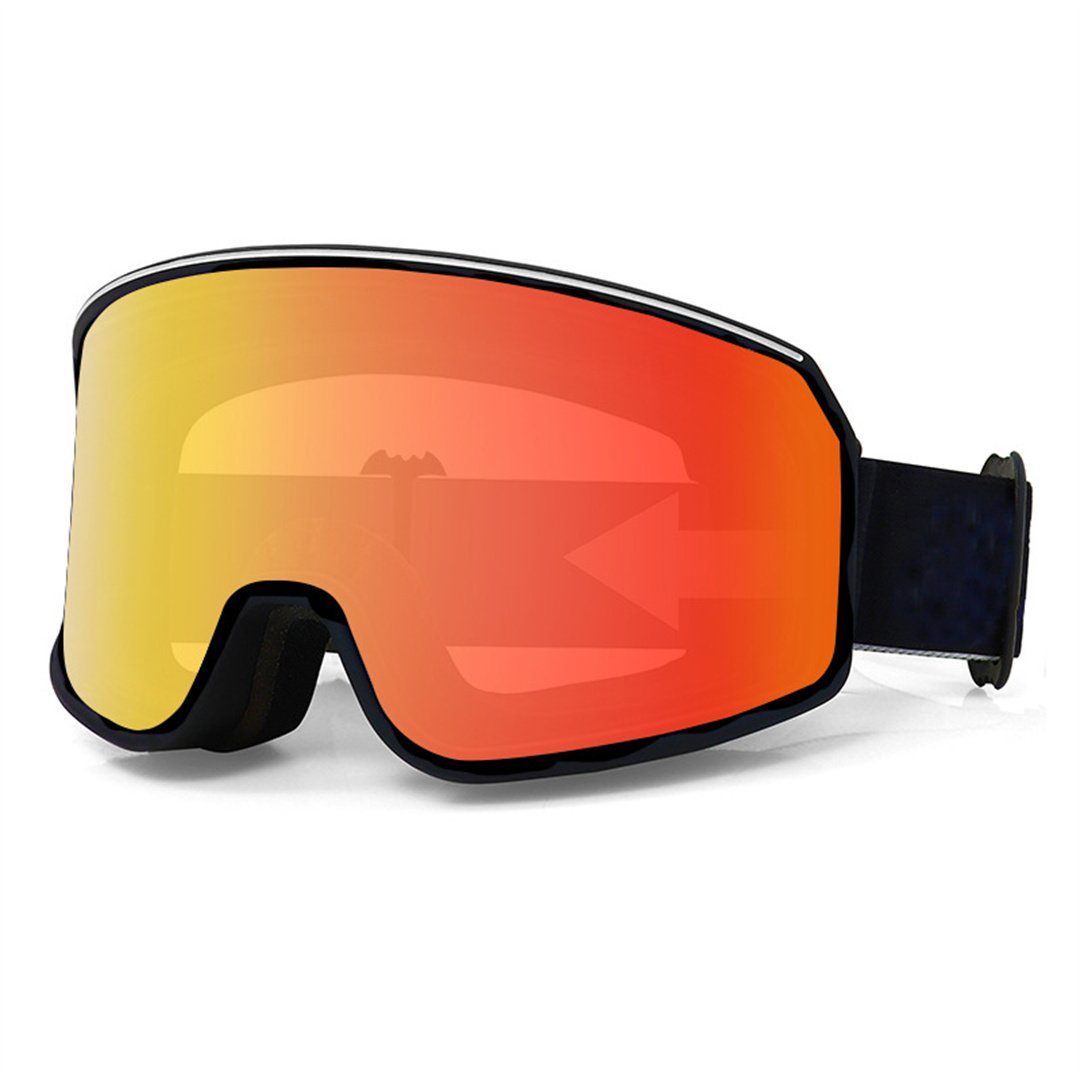 L.Ru UG Skibrille Outdoor-Sport-Skibrille, beschlagfrei und sanddicht, (1-St., Skibrillen für Herren und Damen, Bergsteigen, Schneeausrüstung), Fahrradbrille;Motorradbrille;Schwimmbrille;Skibrille Rot