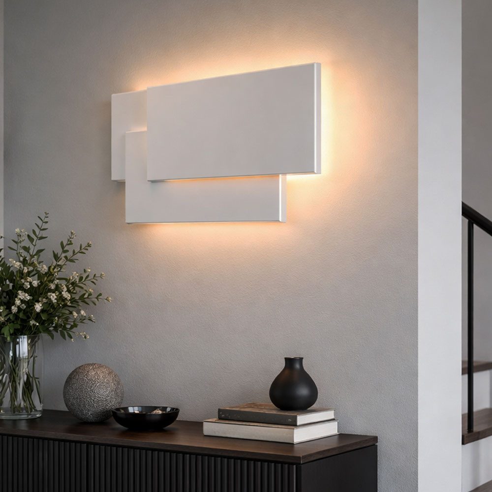 Maytoni LED Wandleuchte, LED-Leuchtmittel fest verbaut, Warmweiß, Wandlampe Wandleuchte Esszimmerlampe Schlafzimmerleuchte Metall weiß