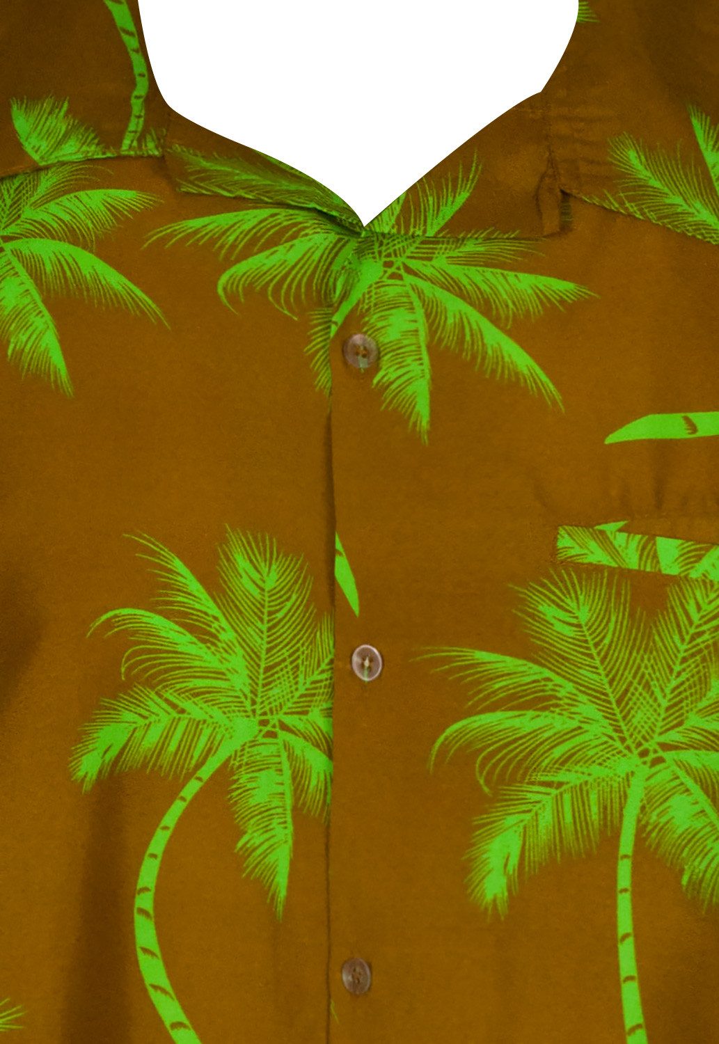 King Kameha Hawaiihemd "Palmshadow" Funky Hawaii-Hemd Herren Kurzarm Front-Tasche Sommerhemd