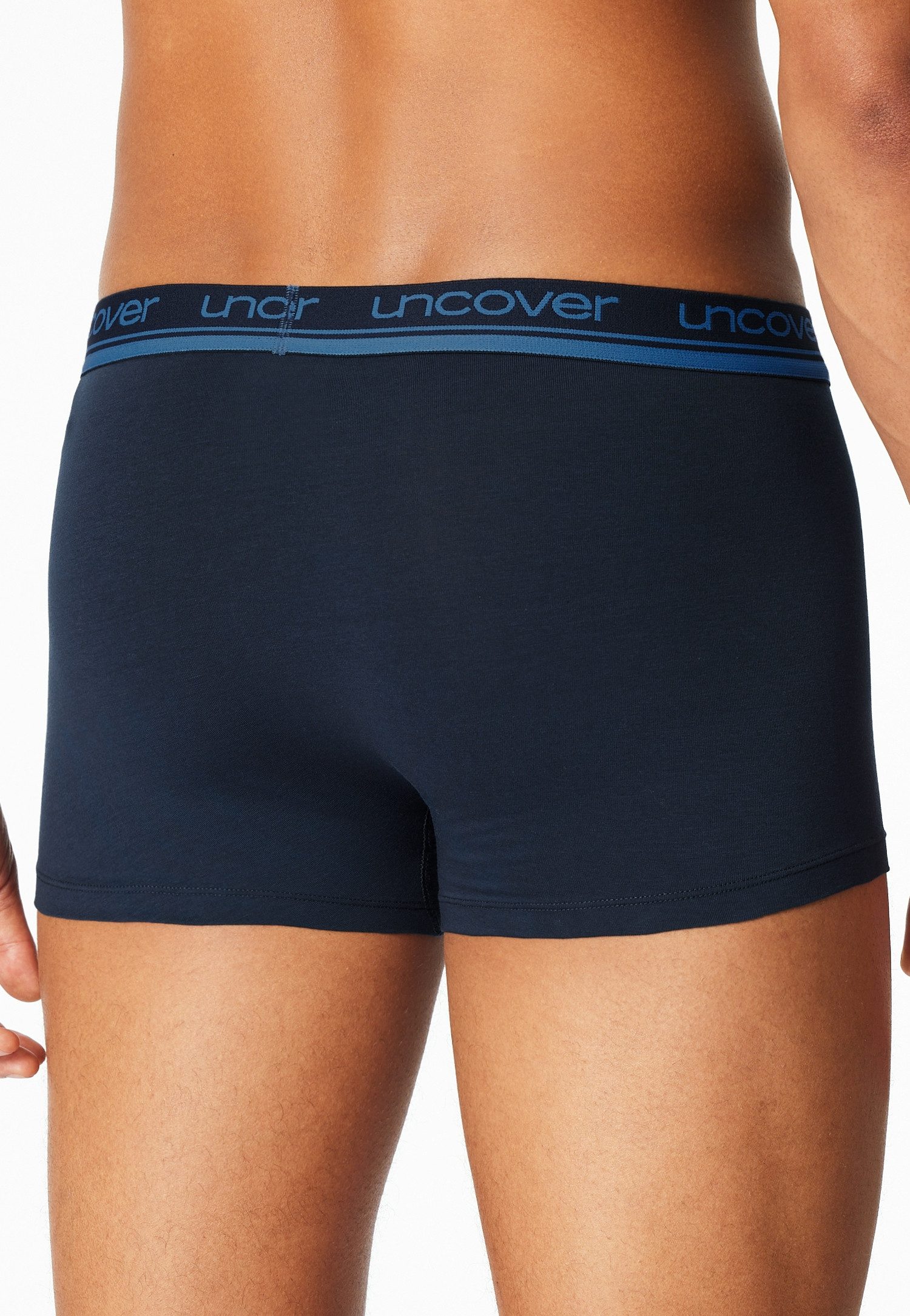 uncover by SCHIESSER Boxer Uncover Cotton (2er Pack) ohne Eingriff, Logo-Bund, elastisch, Single Jersey-Qualität