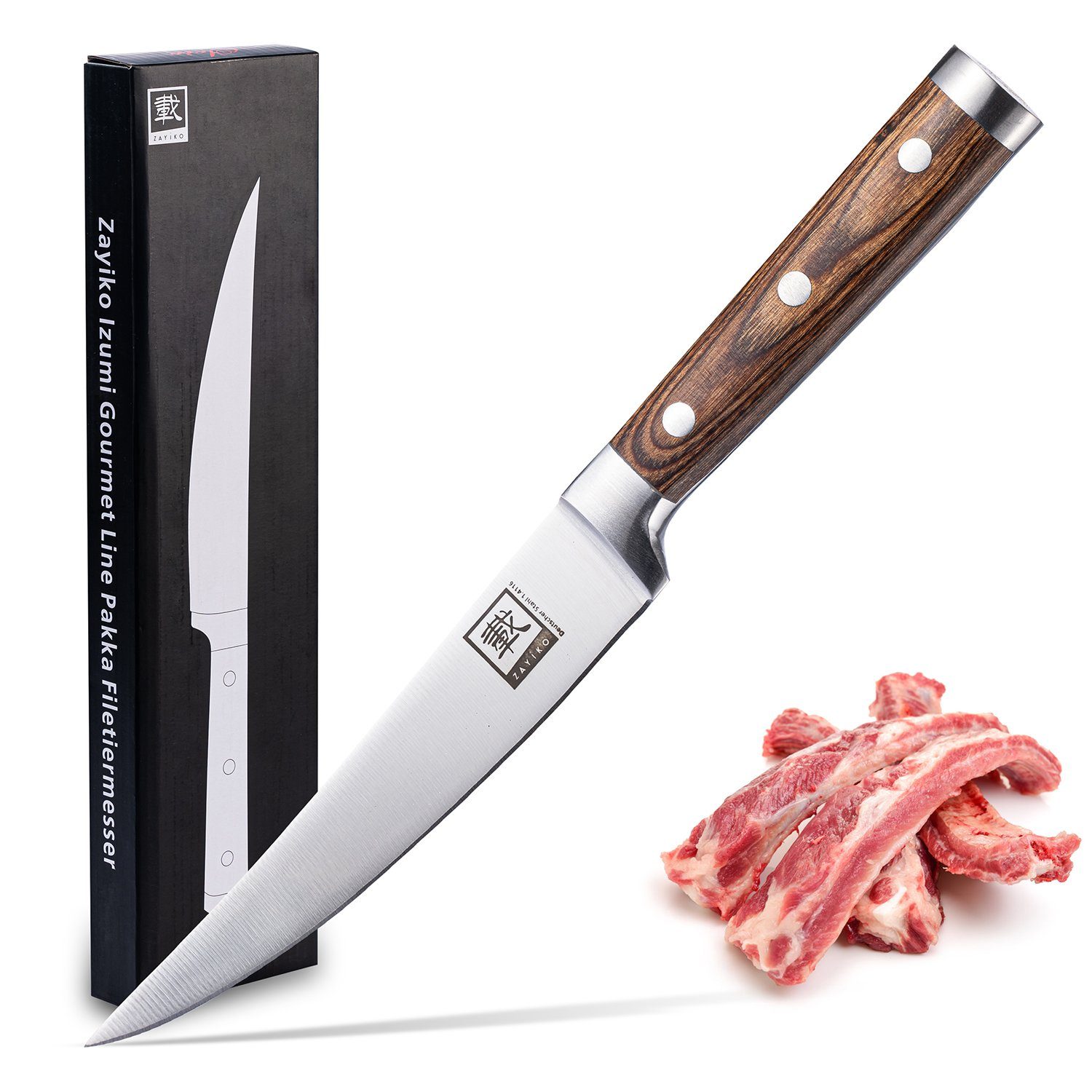 OTTO Ausbeinmesser IZUMI Filetiermesser 15,50 cm Klinge I Edelstahl mit Pakkaholzgriff