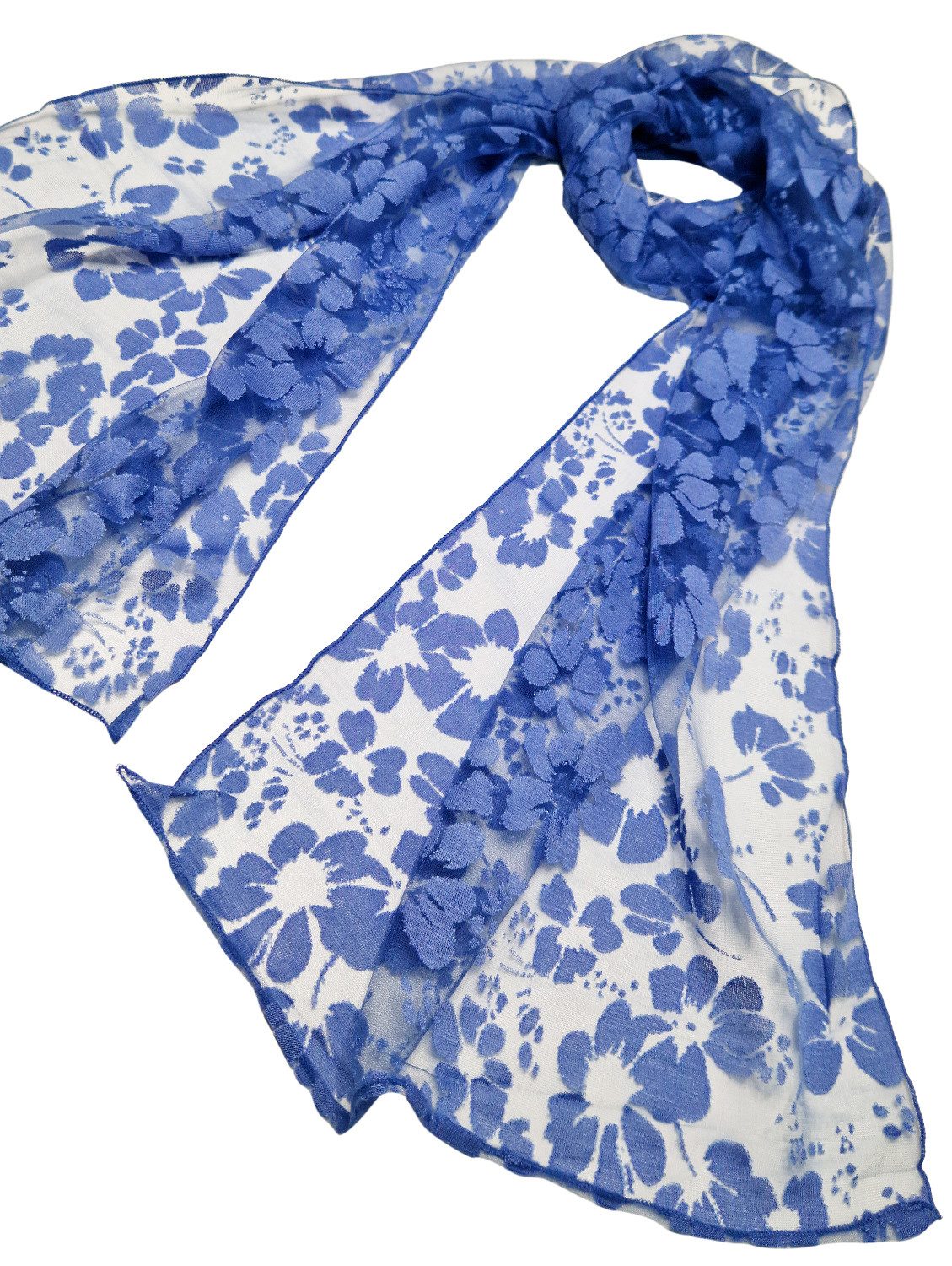 dy_mode Halstuch Damen Schal mit transparenten Details Halstuch Frühlingsschal, transparente Stellen, Ausbrenner-Optik, In Unifarben