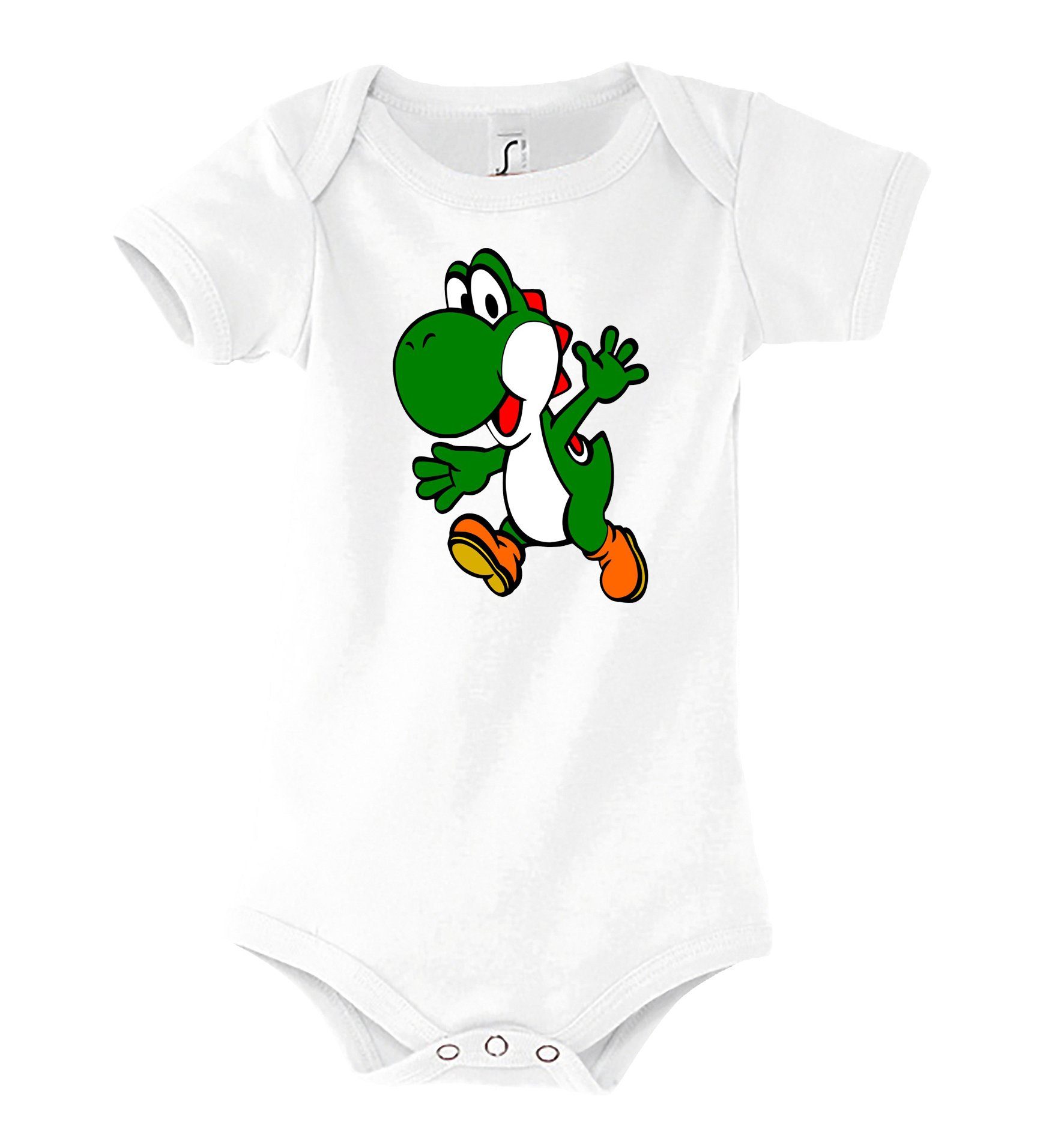 Youth Designz Kurzarmbody Baby Body Strampler Yoshi mit niedlichem Frontprint Weiß