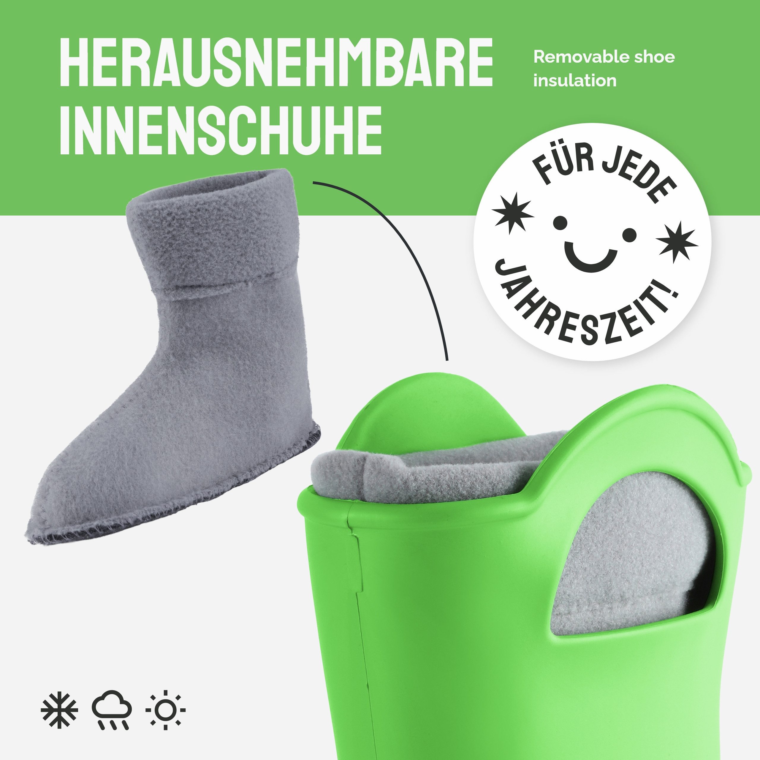 Ladeheid EVA Regenstiefel LA-CA-12 federleichte Regenschuhe Damen Gummistiefel mit herausnehmbares Innenfutter – Bild 3 von 5
